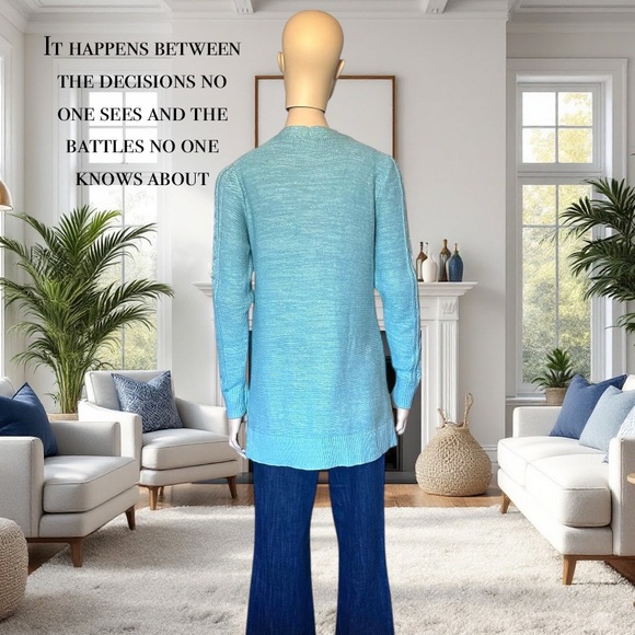 NWOT Christopher & Banks Cable Open Cardigan Sweater - Picture 3 of 5